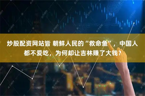 炒股配资网站皆 朝鲜人民的“救命鱼”,中国人都不爱吃,为何却让吉林赚了大钱?